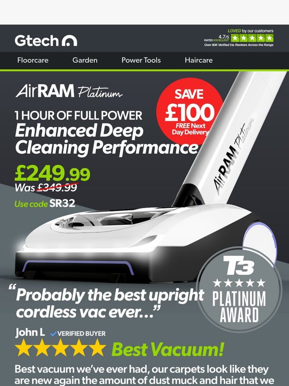 Don't miss £100 off the AirRAM Platinum