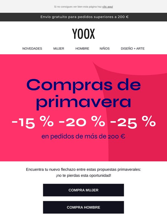 Compras de primavera con descuentos de hasta el 25 %