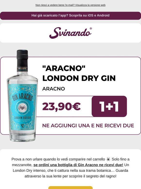 [1+1 fino a mezzanotte] ⏰ Aracno London Dry Gin