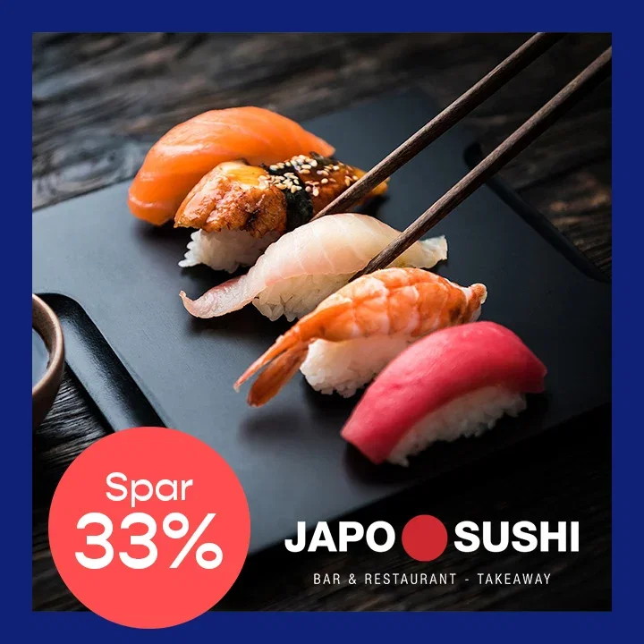 24 eller 37 biter Sushi hos Japo Sushi på Skøyen - velg takeaway eller spise inne