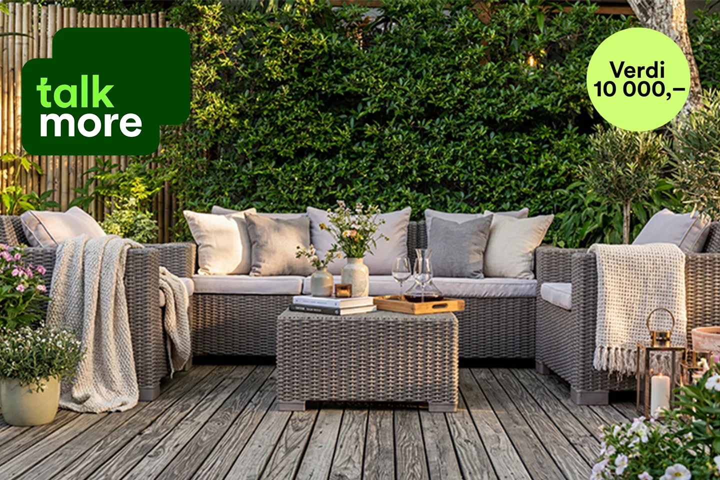 Vinn valgfrie hagemøbler verdi 10.000 kr med Talkmore!