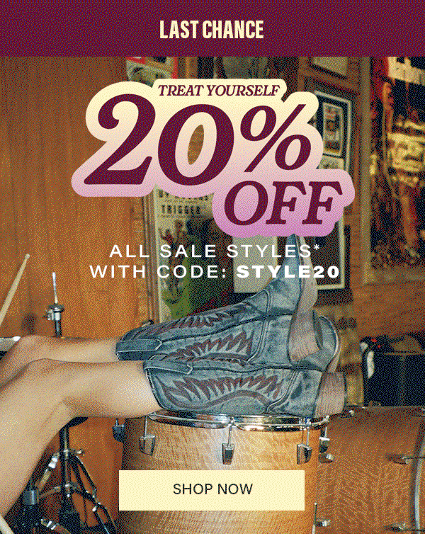 Last chance: extra 20% off sale