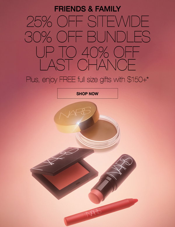Up to 40% off Last Chance during NARS Friends & Family sale