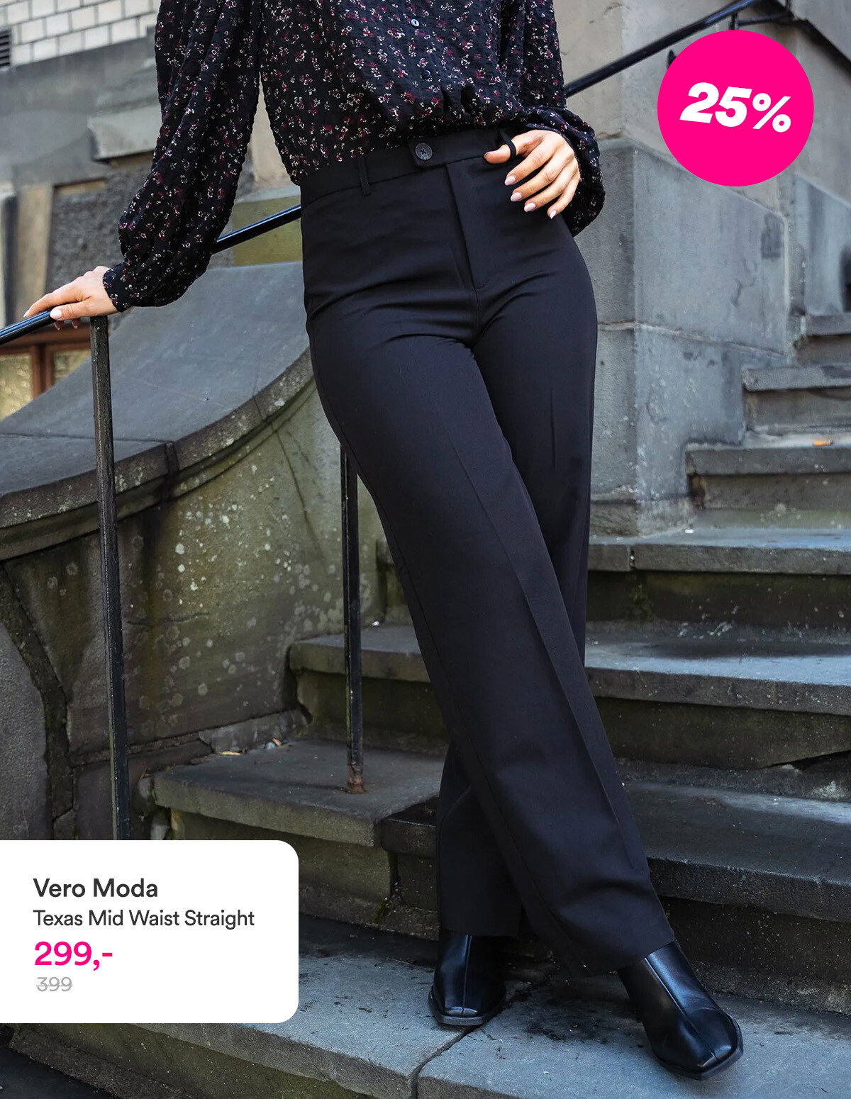 Vero Moda Texas Mid Waist Straight Pant