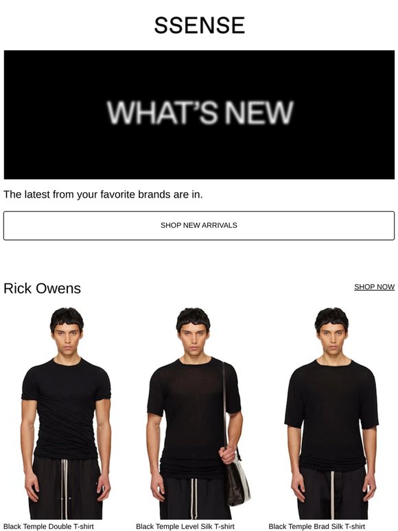 New Arrivals from Rick Owens, Fear of God ESSENTIALS, and AMIRI