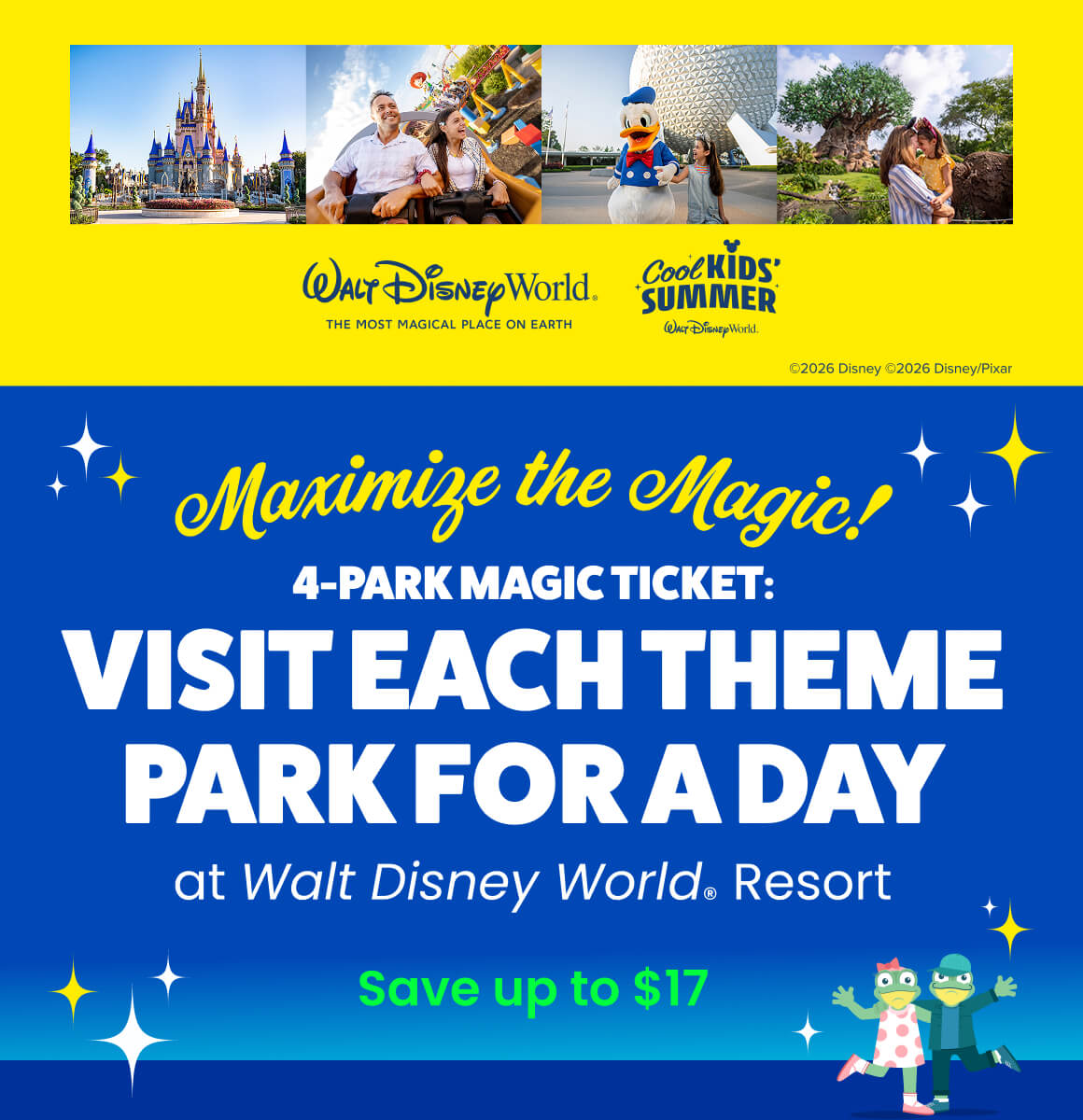 Walt Disney World - The Most Magical Place On Earth - 4-Park Magic Ticket: Visit Each Theme Park For a Day at Walt Disney World Resort