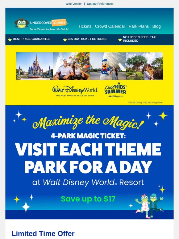 🪄 Maximize the Magic! Disney's 4-Park Magic Ticket Best Offer