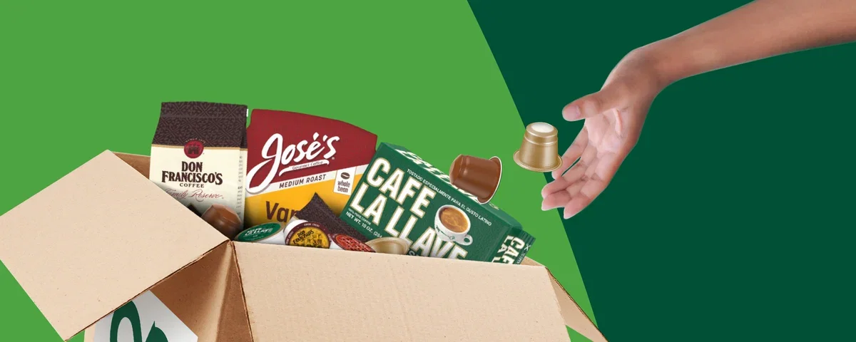 Gavina coffee empties put in the TerraCycle recycling box