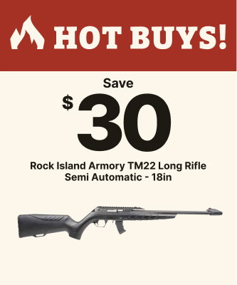 Save $30 on the Rock Island Armory TM22 22 Long Rifle Black Anodized Semi Automatic Rifle