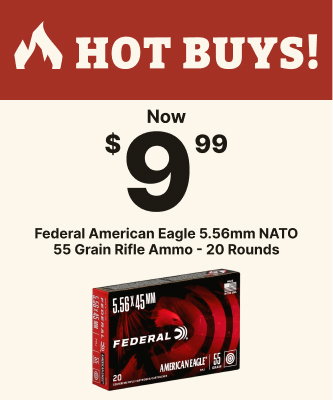 Federal Ammunition American Eagle 5.56mm NATO 55gr Full Metal Jacket Rifle Ammo Now $9.99