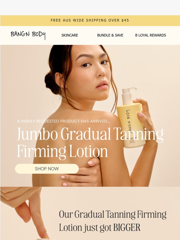 New Product Alert 🚨 JUMBO Gradual Tanning Firming Lotion is here!