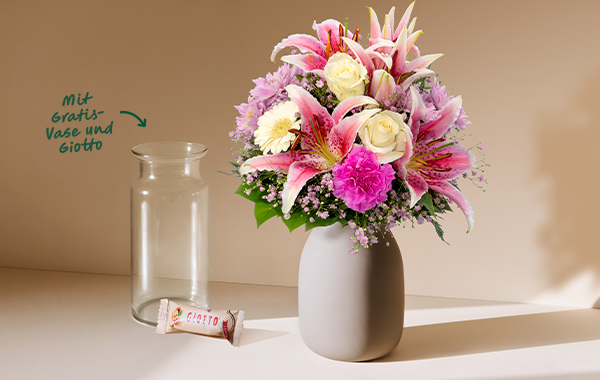 Ein Farberlebnis der besonderen Art. Blumengruß Glücksmoment mit 2 Gratis-Geschenken für 35,99 €
