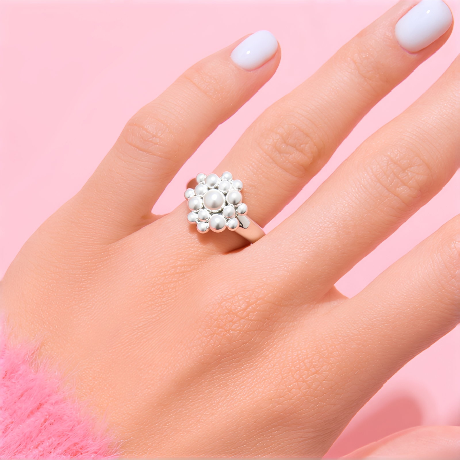 Zilveren Ring met Roségouden Plating en Witte Cambodjaanse Zirkonen – 0,16 ct Geometrisch