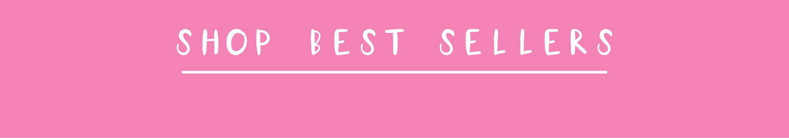 Pink banner reading “Shop Best Sellers” used to introduce bestselling Petal Pop gifts, stationery and greeting cards.