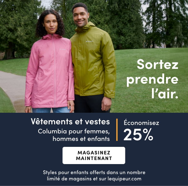Vêtements et vestes Columbia pour femmes, hommes et enfants économisez 25%