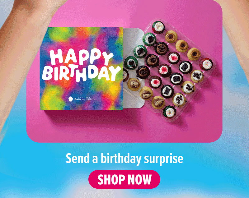 Send a birthday surprise! Shop our happy birthday gift box cupcake 25-pack now.