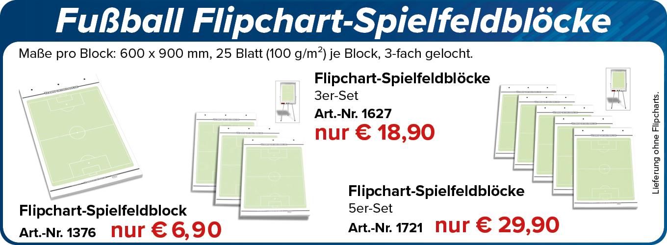 Fußball Flipchard-Spielfeldblöcke
