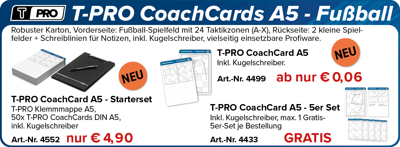 NEU! T-PRO CoachCads A5 - Fußball