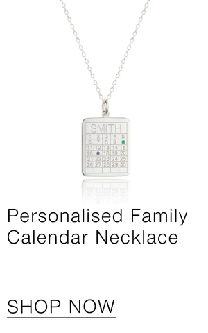 Silver Personalised Family Calendar Necklace