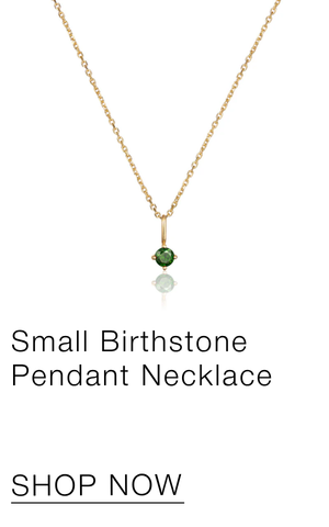 Gold Small Birthstone Pendant Necklace