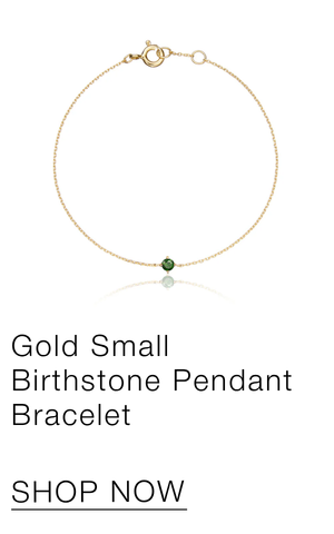 Gold Small Birthstone Pendant Bracelet