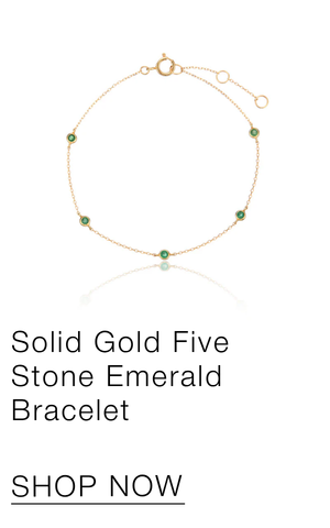 Solid Gold Five Stone Emerald Bracelet