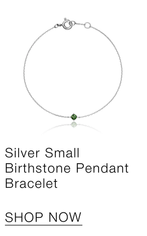 Silver Small Birthstone Pendant Bracelet