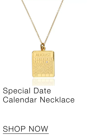 Gold Special Date Calendar Necklace