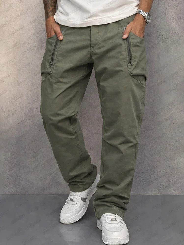 Image of Trendy 100% Cotton Cargo Tapered Pants