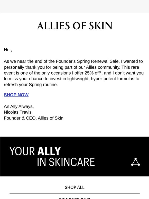 The Founder’s Spring Sale Ends Tonight ✨