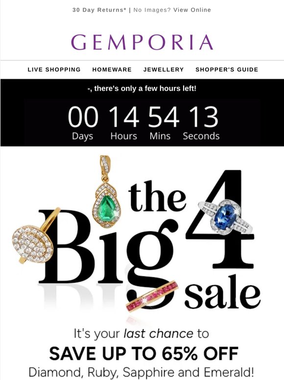 The Big 4 Sale ends TONIGHT! ⚡