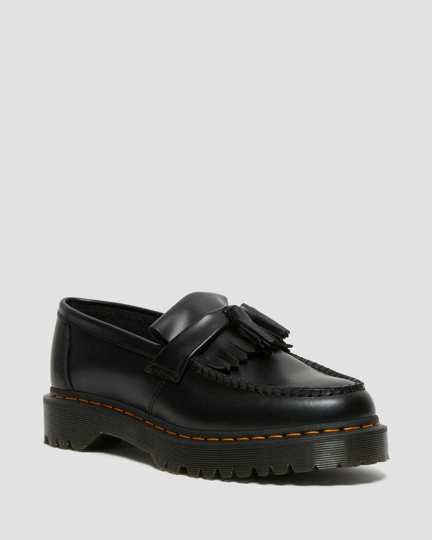Image of Adrian Bex Smooth Leather Tassel Loafers