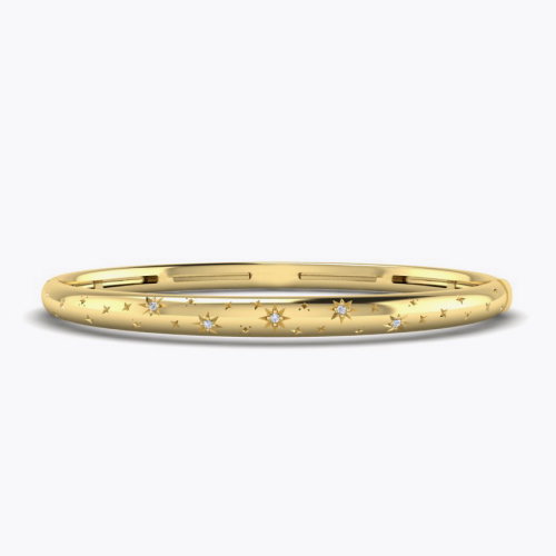 KLEORA AURORA Modern Electrum™ Diamond Star Burst Bangle