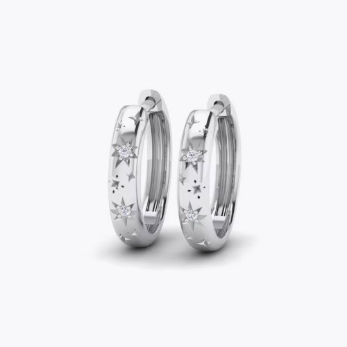 KLEORA Pure Modern Electrum™ Diamond Star Burst Hoop Earrings