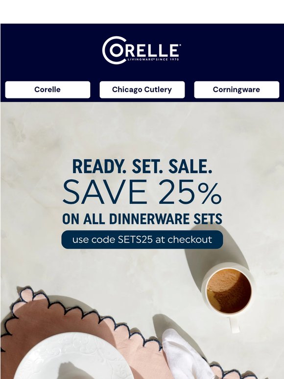 Your table upgrade starts here: 25% off sets