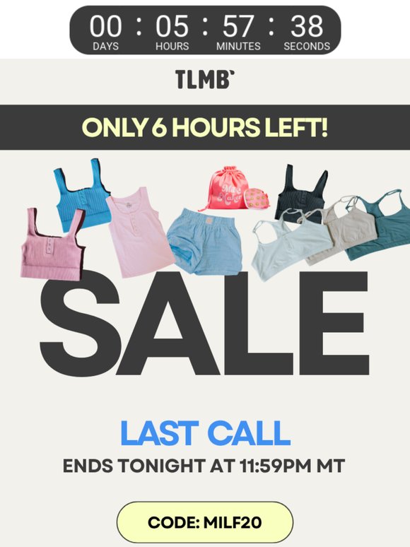 6 Hours left for 20% off!  ⏰ [ends at midnight mt]