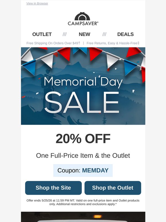 Happening Now! Memorial Day Sale