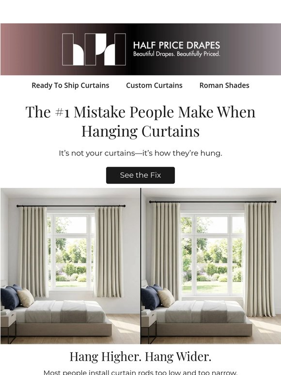 The wrong curtain style can ruin a room