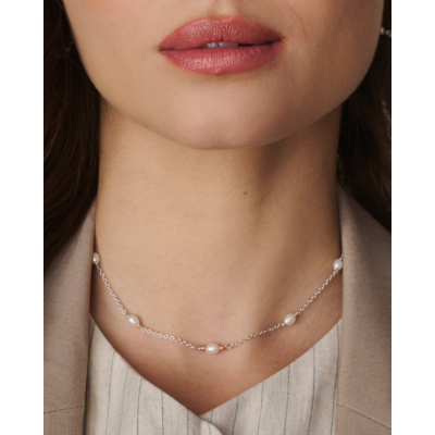 Nature's Wonder Sterling Silver Beachcomber Choker with Pearls