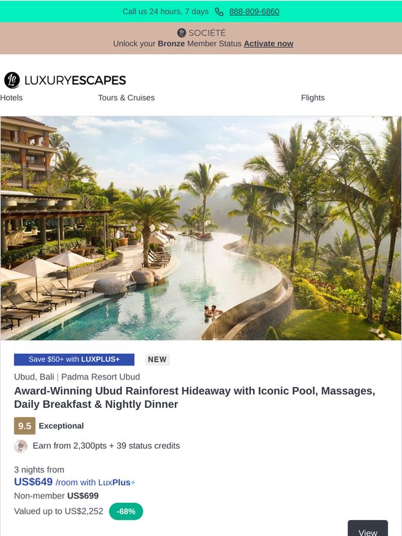 Award-Winning Ubud Hideaway w. Infinity Pool, Daily Breakfast & Nightly Dinner