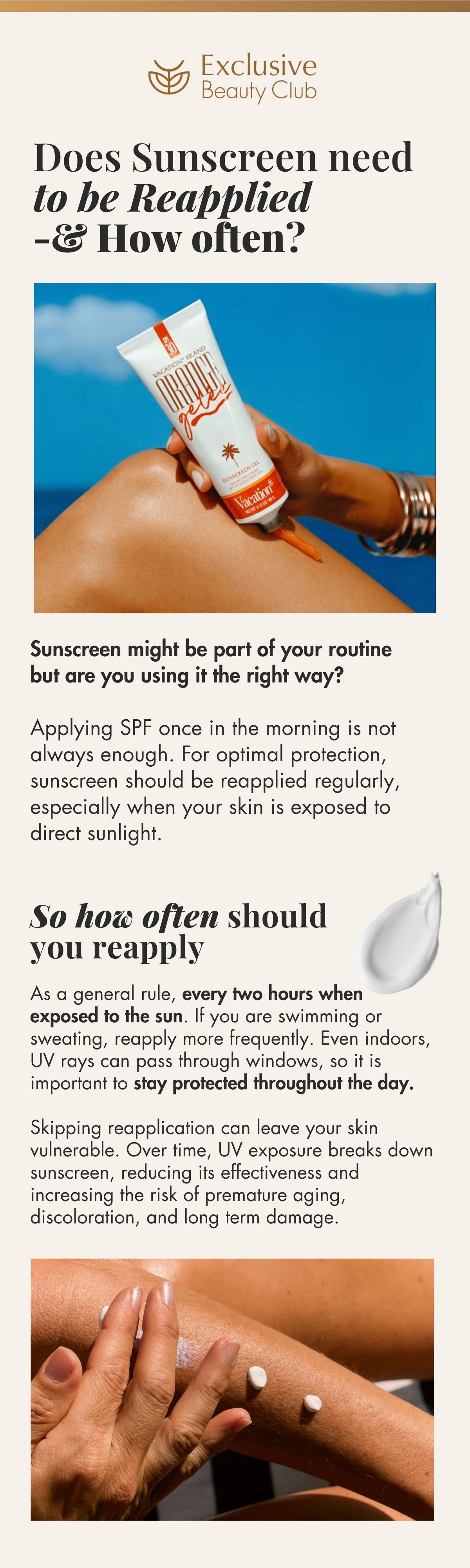 Does Sunscreen Need to be Reaaplied (& How Often)?