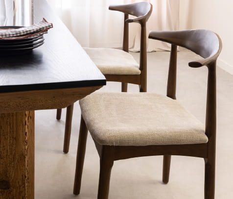 Chaise bois hêtre foncé Aline (lot de 2)