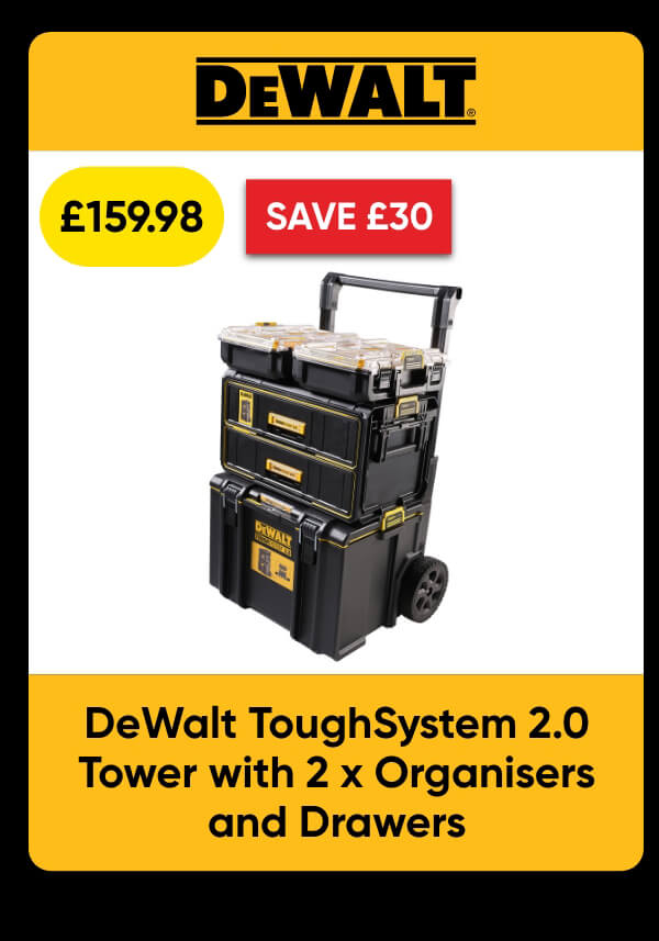 DeWalt ToughSystem 2.0 Tower with 2 x Organisers and Drawers