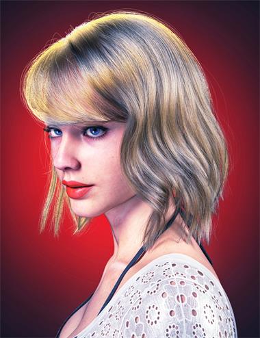 dForce Strand-Based FE Gentle Curly Short Hair for Genesis 9,8 and 8.1