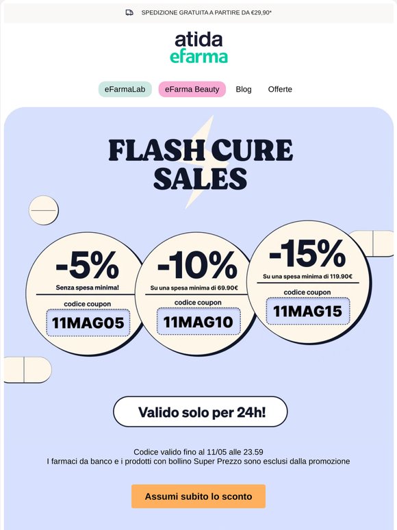 ⚡ Flash Cure Sales | Fino al 15% di Sconto!