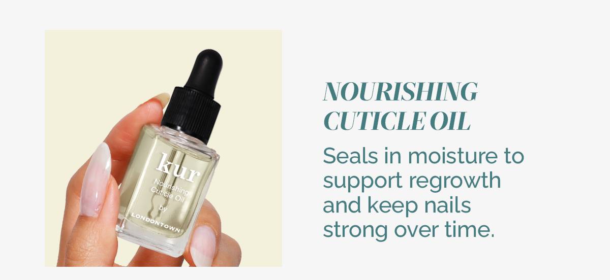 Nourishing Cuticle Oil locks in moisture to encourage nail growth.