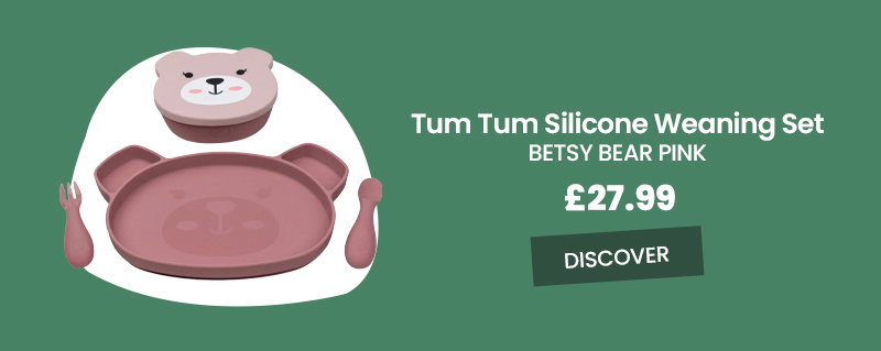 Tum Tum Silicone Weaning Set Betsy Bear Pink