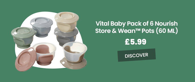 Vital Baby Pack of 6 Nourish Store Wean Pots 60ml