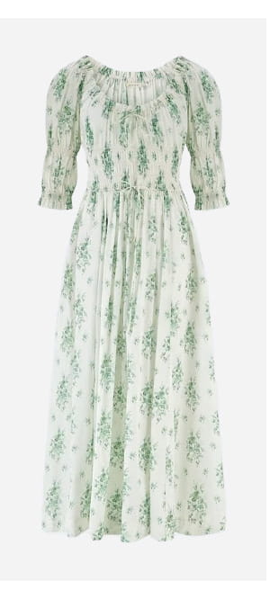 Ischia Dress In Green Bouquet