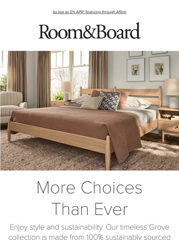 New! Expanded finishes for Grove collection